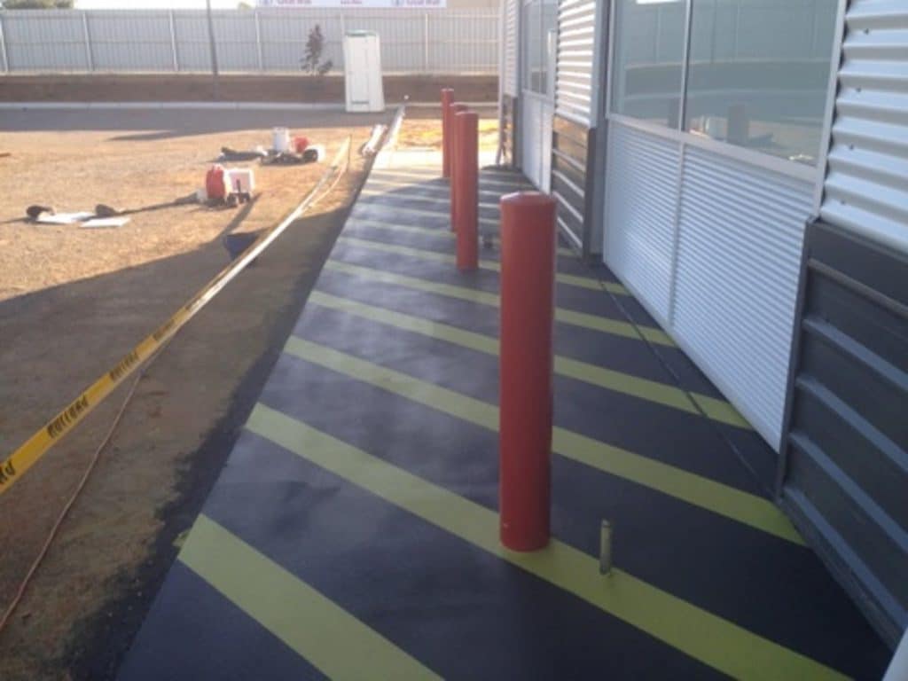 yellow line marking done on the Geraldton fire station by PM Industries