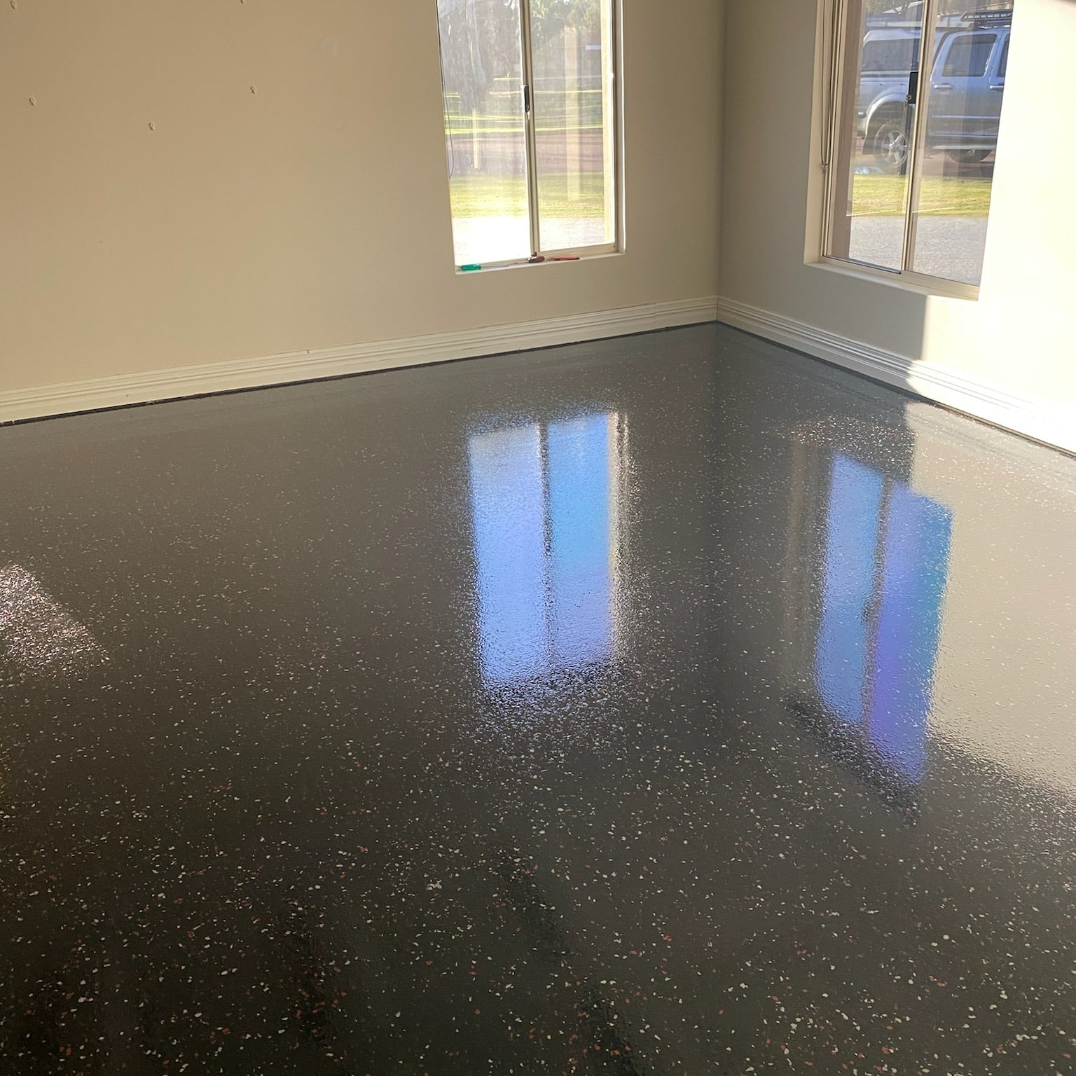 Flake flooring in Perth Wa after installation photo