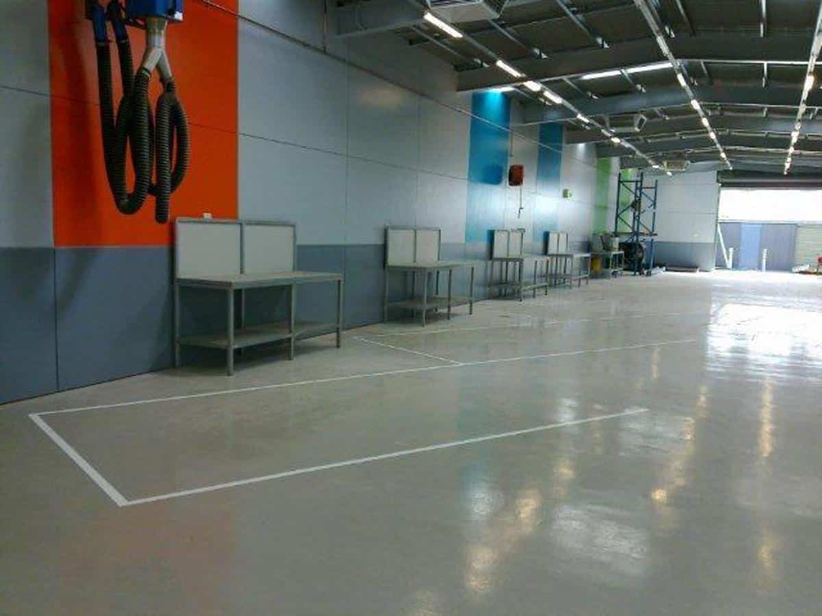 Custom white line marking installed by pm industries
