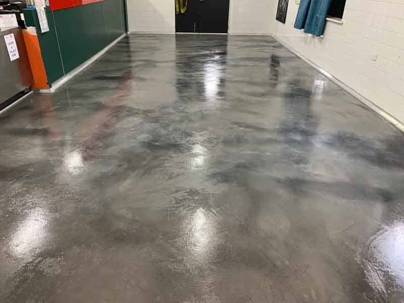 washed concrete look epoxy floor coating